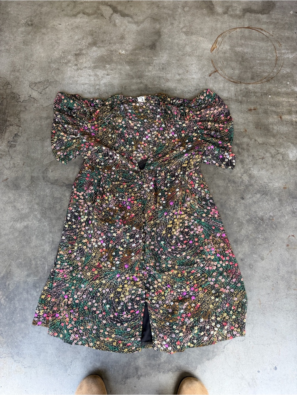 Anthropologie Floral Midi Dress in Black, Green, Pink, Yellow
